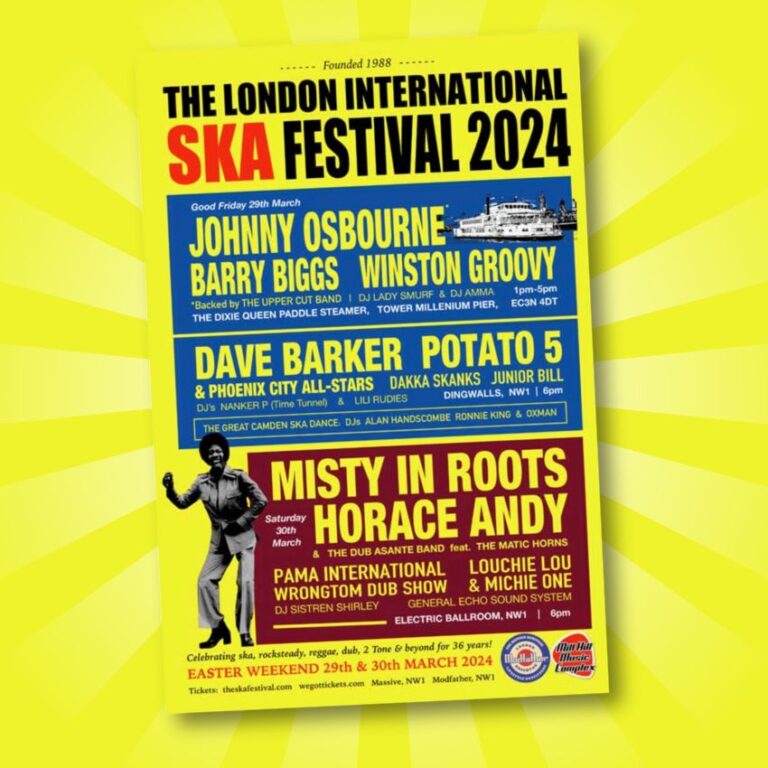 The London International Ska Festival returns for the March 2024 bank holiday weekend. It's the longest-running festival of its kind. Reggae Tastemaker