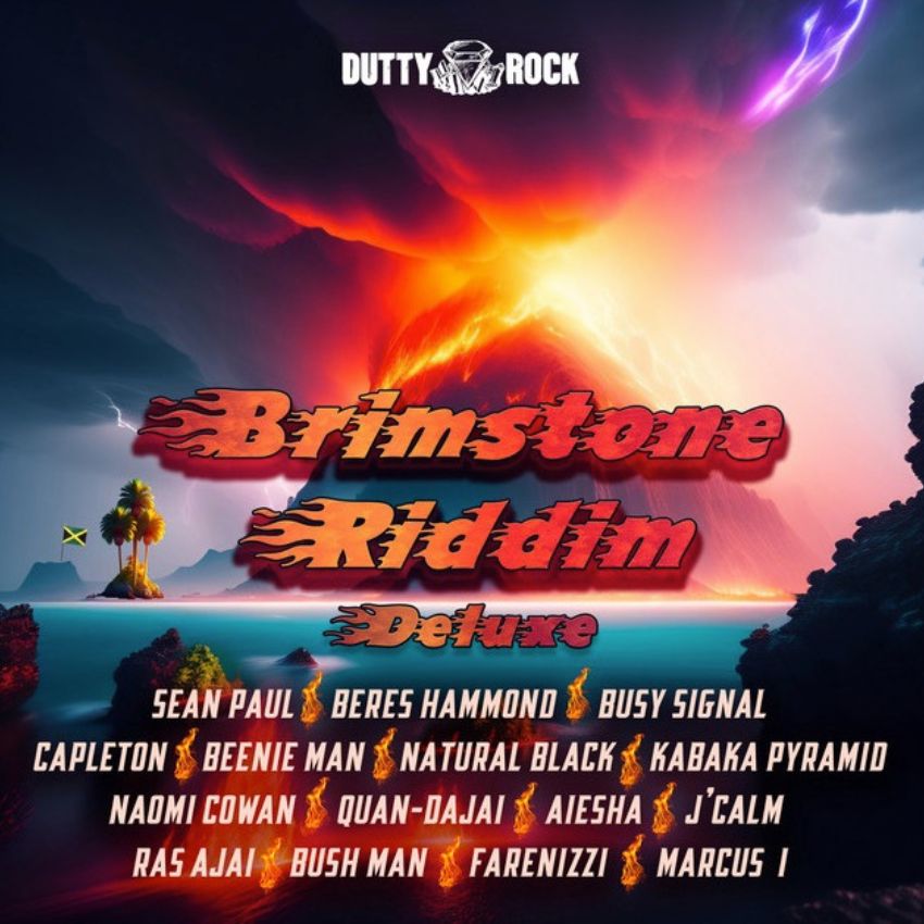 Dutty Rock Productions has dropped a powerhouse collaboration of solo performances on the Brimstone Riddim Deluxe album. Reggae Tastemaker